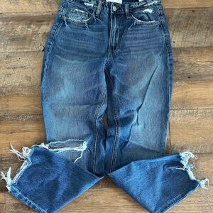 VERVET High rise, distressed wide leg jeans